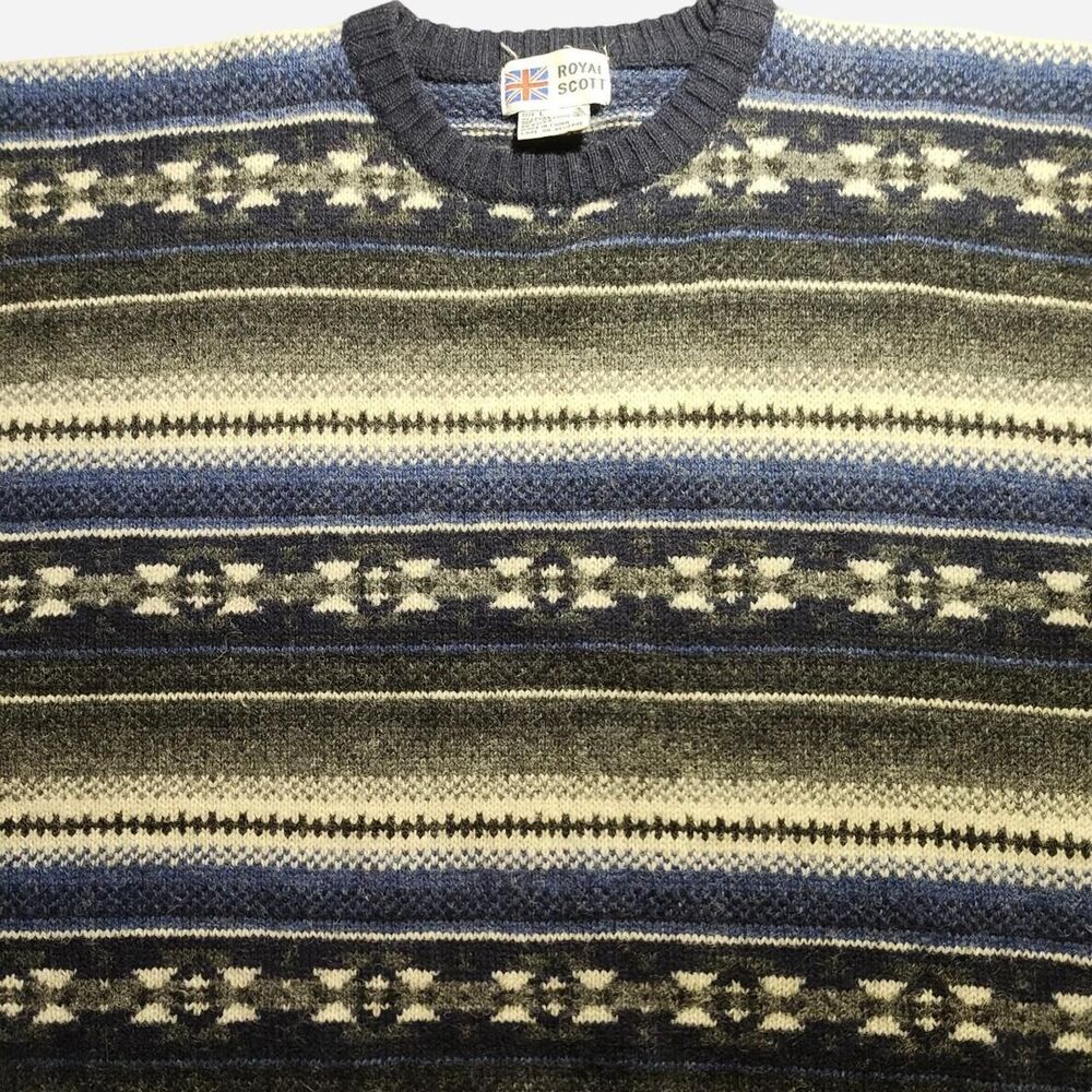 Royal Scott shetland wool sweater size L knitwear - Picture 2 of 4
